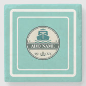 ブルーいかり航海のウェルカムヨットセーリングボート ストーンコースター (正面)