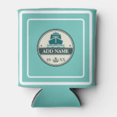 ブルーいかり航海のウェルカムヨットセーリングボート 缶クーラー (正面)