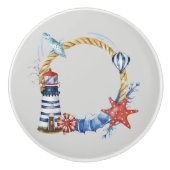 ブルーいかり&シーシェルズオンターコイズ セラミックノブ (正面)