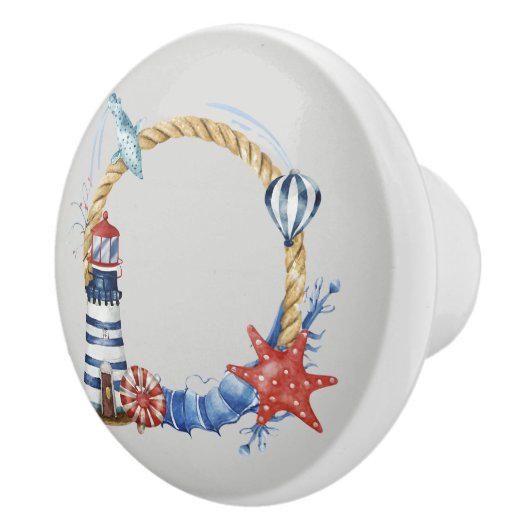 ブルーいかり&シーシェルズオンターコイズ セラミックノブ (右)