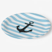 ブルーいかり，ボートいかり，船舶いかり,ストライプ ペーパープレート (アングル)
