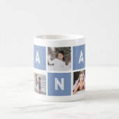 ブルーおばあちゃん5フォトコラージュナ コーヒーマグカップ (中央)