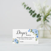 ブルーおむつラッフルチケットベビーシャワーラッフルカード プレイスカード (スタンド正面)