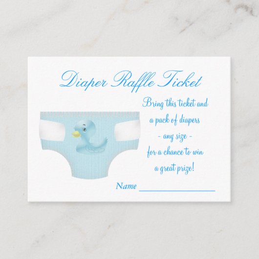 ブルーおむつラッフルチケット エンクロージャーカード (正面)