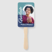 ブルーおめでとうグラード2写真アーチスクリプトはっきりしたレトロ ハンドファン (裏面)