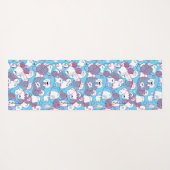 ブルーおもしろいかわいい編み物キッテンボール ヨガマット (裏面(横))