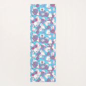 ブルーおもしろいかわいい編み物キッテンボール ヨガマット (裏面)