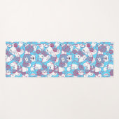 ブルーおもしろいかわいい編み物キッテンボール ヨガマット (正面(横))