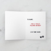 ブルーおもしろいとタンフランスのブルドッグ誕生日カード カード (内部)