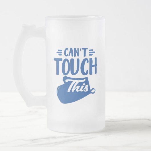 ブルーおもしろいはTouchできないビール好き飲み フロストグラスビールジョッキ (左)