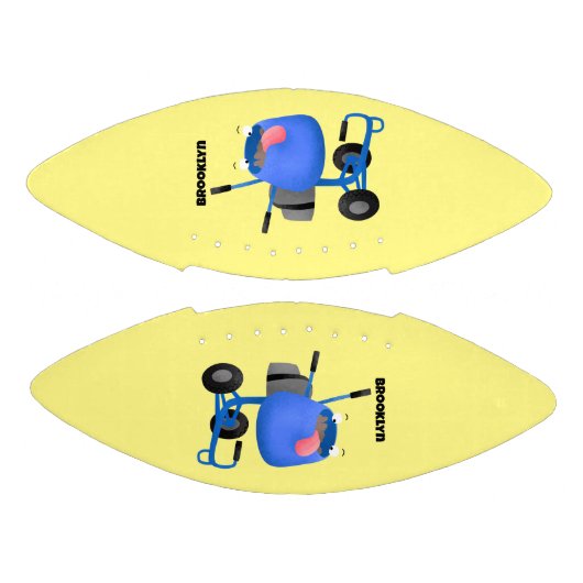 ブルーおもしろいセメントミキサー漫画イラストレーション アメリカンフットボール (パネル)