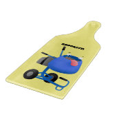 ブルーおもしろいセメントミキサー漫画イラストレーション カッティングボード (角)