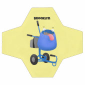 ブルーおもしろいセメントミキサー漫画イラストレーション サッカーボール (フラット)