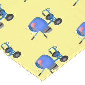 ブルーおもしろいセメントミキサー漫画イラストレーション ショートテーブルランナー (コーナー)