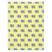 ブルーおもしろいセメントミキサー漫画イラストレーション テーブルクロス (正面)