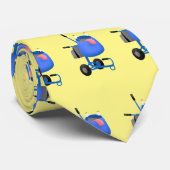 ブルーおもしろいセメントミキサー漫画イラストレーション ネクタイ (ロール)