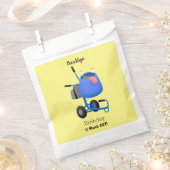 ブルーおもしろいセメントミキサー漫画イラストレーション フェイバーバッグ (クリップ留めされた状態)