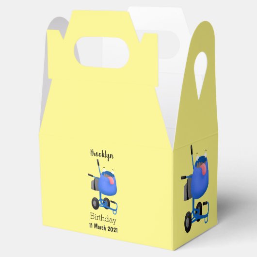 ブルーおもしろいセメントミキサー漫画イラストレーション フェイバーボックス (オープン)