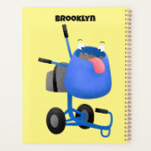 ブルーおもしろいセメントミキサー漫画イラストレーション プランナー手帳 (裏面)