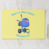 ブルーおもしろいセメントミキサー漫画イラストレーション ペーパーパッド (インサイチュ)