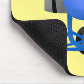 ブルーおもしろいセメントミキサー漫画イラストレーション マウスパッド (コーナー)