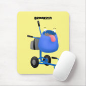 ブルーおもしろいセメントミキサー漫画イラストレーション マウスパッド (マウス)