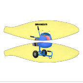 ブルーおもしろいセメントミキサー漫画イラストレーション ミニバスケットボール (パネル)