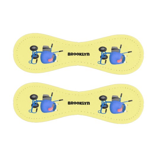 ブルーおもしろいセメントミキサー漫画イラストレーション 野球ボール (パネル)