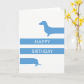 ブルーおもしろいダシュントハッピーバースデー カード (黄色い花)