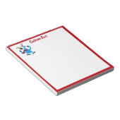 ブルーおもしろいトナカイのクリスマスホリデーパーソナライズ ノートパッド (アングル)