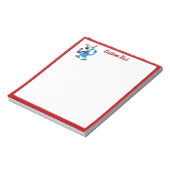 ブルーおもしろいトナカイのクリスマスホリデーパーソナライズ ノートパッド (回転)