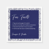 ブルーおもしろいファクトカクテルナプキンス スタンダードカクテルナプキン (正面)