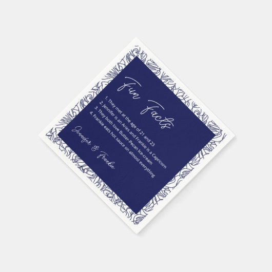 ブルーおもしろいファクトカクテルナプキンス スタンダードカクテルナプキン (角)