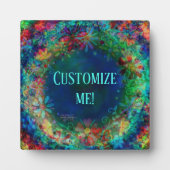 ブルーおもしろいフローラかわいらしボホインスピリセーション フォトプラーク (正面)