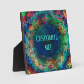 ブルーおもしろいフローラかわいらしボホインスピリセーション フォトプラーク (正面)