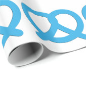 ブルーおもしろいプレッツェルパターンドイツオクトーバーフェスト ラッピングペーパー (ロールコーナー)