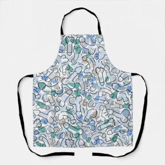 ブルーおもしろいメンズギフト エプロン