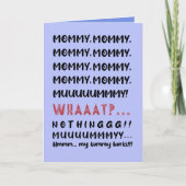 ブルーおもしろいモーミーモダンタイポグラフィ母の日 シーズンカード (正面)