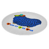 ブルーおもしろいラム年中国の〔占星術の〕十二宮図切削ボード カッティングボード (角)