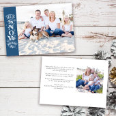 ブルーおもしろいレット雪ビーチ写真クリスマス シーズンカード