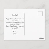 ブルーおもしろい父 – ソンハ図解入りの、写真付きのッピーファーデー ポストカード (裏面)