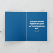 ブルーおもしろい&イエローボーイフレンド魚釣り誕生日 カード (内部)