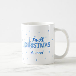 ブルーおもしろいIがクリスマスの香り コーヒーマグカップ