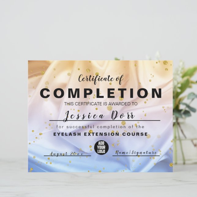 ブルーおよび金ゴールドグリッター賞状 (スタンド正面)