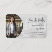 ブルーおよび金ゴールド不動産仲介業者ブローカ実在ー不動産業者 名刺 (裏面)