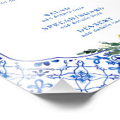 ブルーお洒落イエローレモンブライダルシャワー標識 フォトプリント            (角)