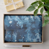 ブルーお洒落クリスマス格言&スノーフレーク 薄葉紙 (ギフト)