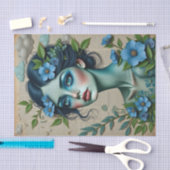 ブルーお洒落ドリーマー | 文学春コラージュ 薄葉紙 (クラフト)