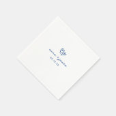 ブルーお洒落ドードルハート結婚ズ スタンダードカクテルナプキン (角)