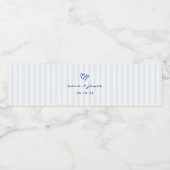 ブルーお洒落ドードルハート結婚ズ ペットボトルラベル (シングルラベル)